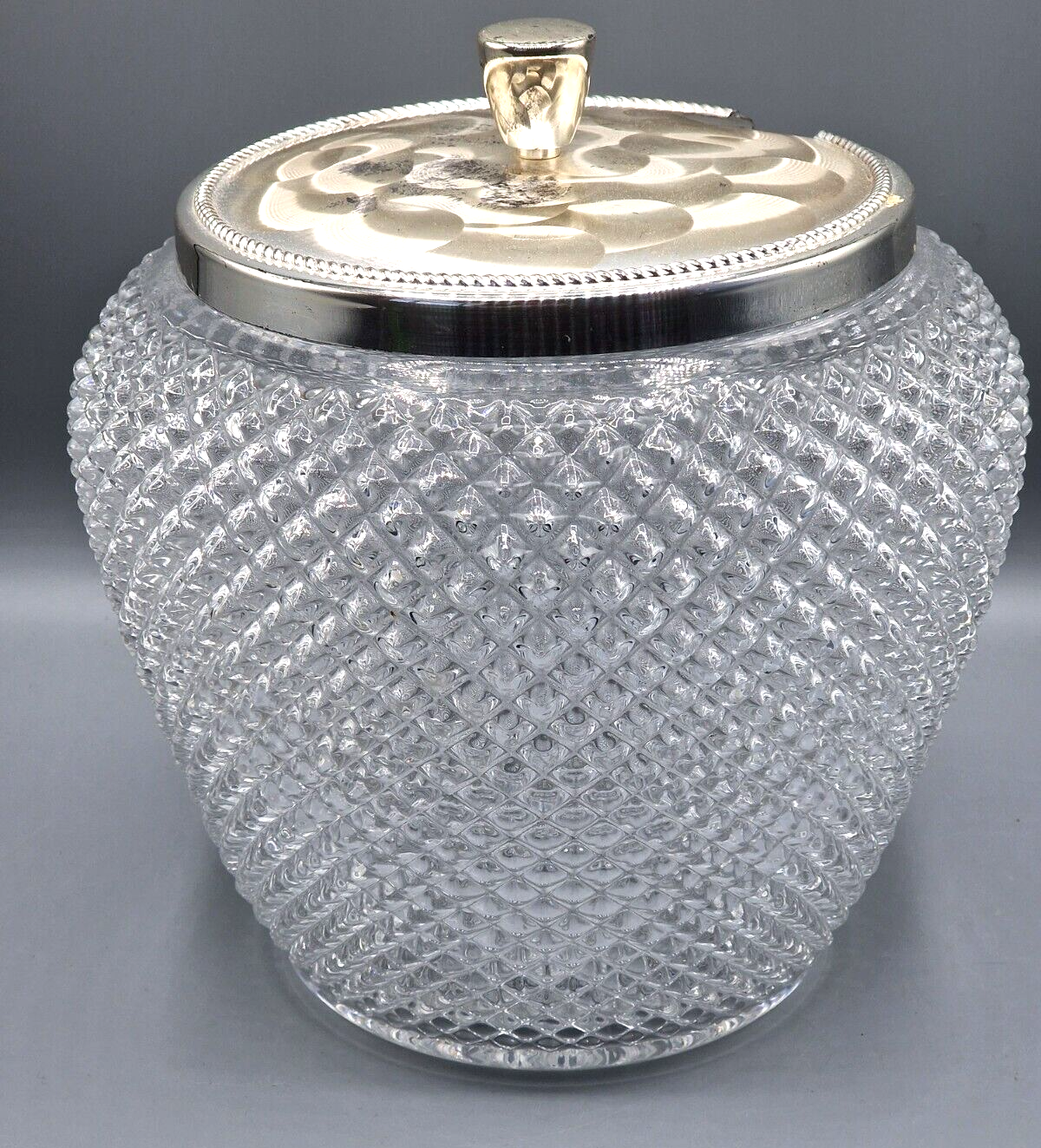 Bowleglas mit Deckel, 21 cm Höhe, Antiquität